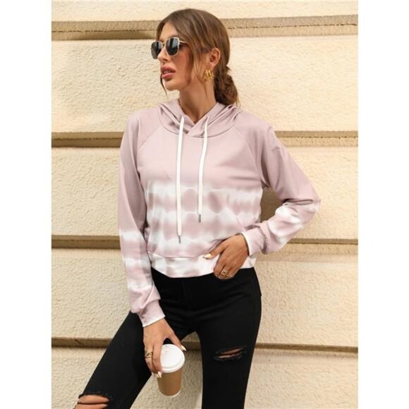 Drawstring Raglan Sleeve Hoodie - Picture 6 of 6